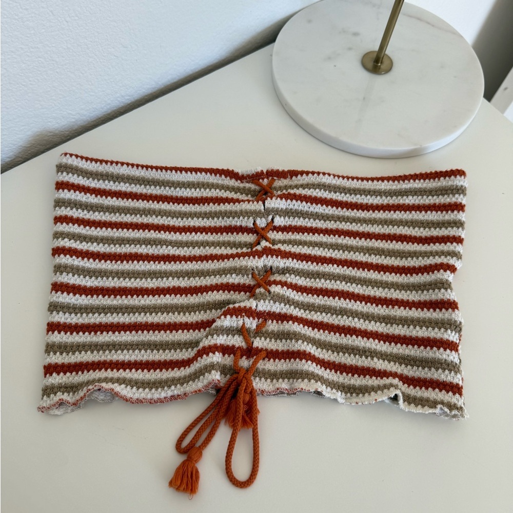 UO Striped Crochet Tube Top